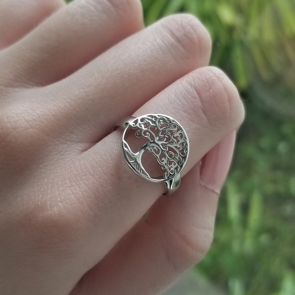 925 Sterling Silver Tree of Life Ring - Picture 3 of 8